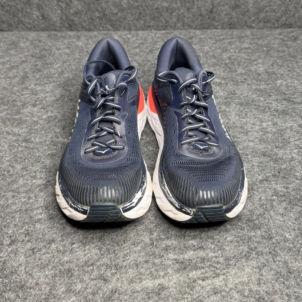 Hoka One One Bondi 7 Womens Navy Blue‎ Coral Running Shoes Sneakers 1110519